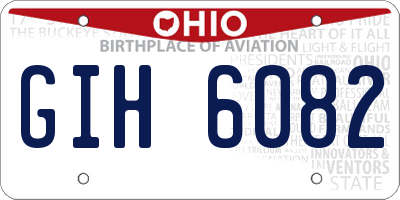 OH license plate GIH6082