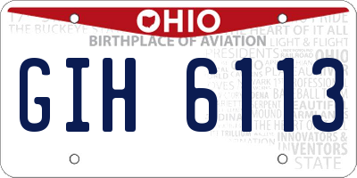 OH license plate GIH6113