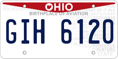OH license plate GIH6120