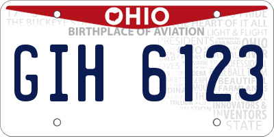 OH license plate GIH6123