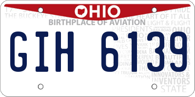 OH license plate GIH6139