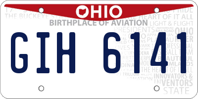 OH license plate GIH6141