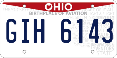 OH license plate GIH6143