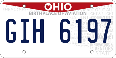OH license plate GIH6197