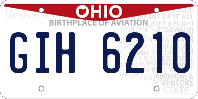 OH license plate GIH6210