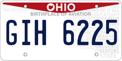 OH license plate GIH6225