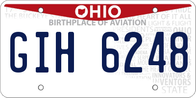 OH license plate GIH6248