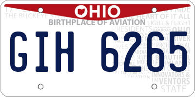 OH license plate GIH6265