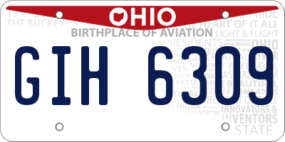 OH license plate GIH6309