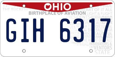 OH license plate GIH6317