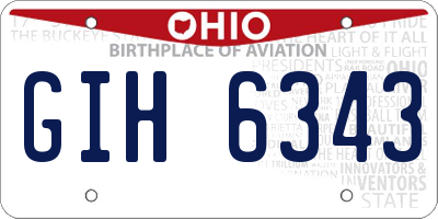 OH license plate GIH6343