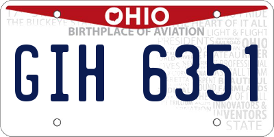 OH license plate GIH6351