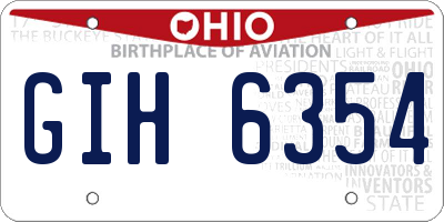 OH license plate GIH6354