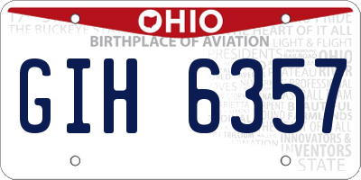 OH license plate GIH6357