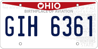 OH license plate GIH6361