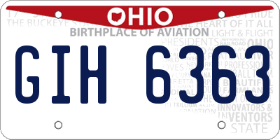 OH license plate GIH6363