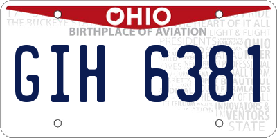 OH license plate GIH6381