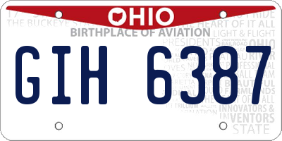 OH license plate GIH6387