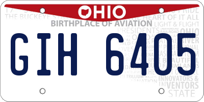OH license plate GIH6405