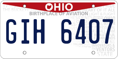 OH license plate GIH6407