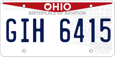 OH license plate GIH6415