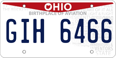 OH license plate GIH6466