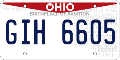 OH license plate GIH6605