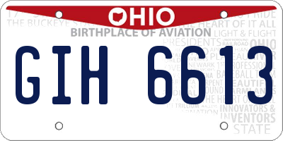 OH license plate GIH6613