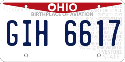 OH license plate GIH6617