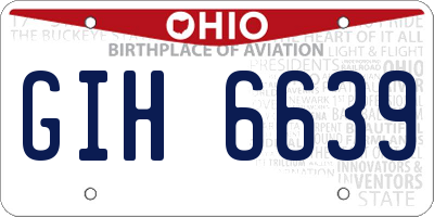 OH license plate GIH6639