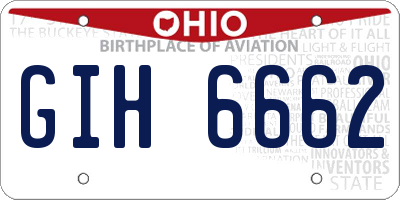 OH license plate GIH6662