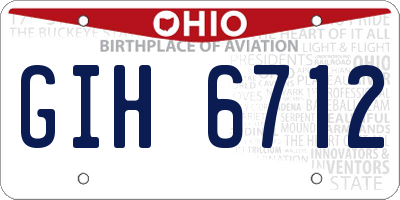 OH license plate GIH6712