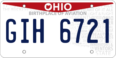 OH license plate GIH6721
