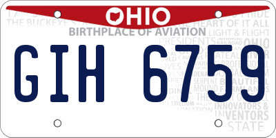 OH license plate GIH6759