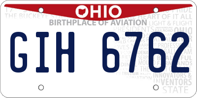 OH license plate GIH6762