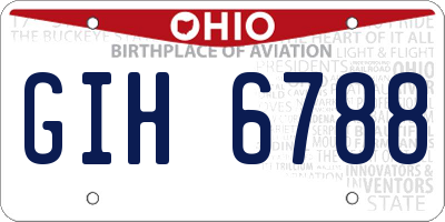 OH license plate GIH6788