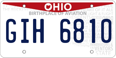 OH license plate GIH6810