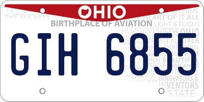OH license plate GIH6855