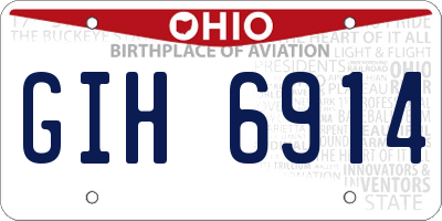 OH license plate GIH6914