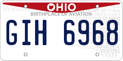 OH license plate GIH6968