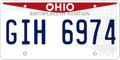 OH license plate GIH6974