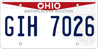 OH license plate GIH7026