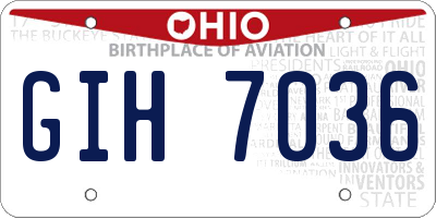 OH license plate GIH7036