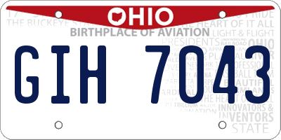 OH license plate GIH7043