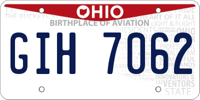 OH license plate GIH7062