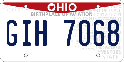 OH license plate GIH7068