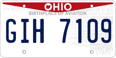 OH license plate GIH7109