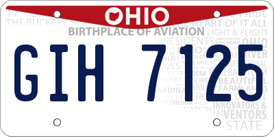 OH license plate GIH7125