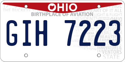 OH license plate GIH7223