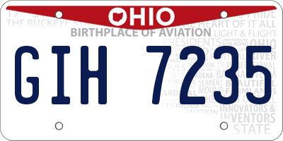 OH license plate GIH7235
